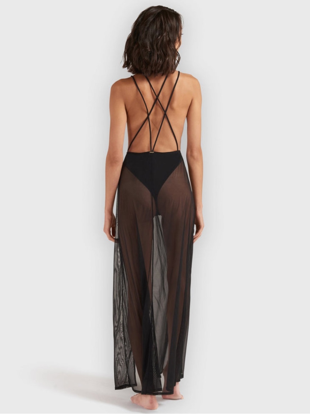 Bluebella Black Sheer Night Chemise with Gold Accent - Picture 3 of 8